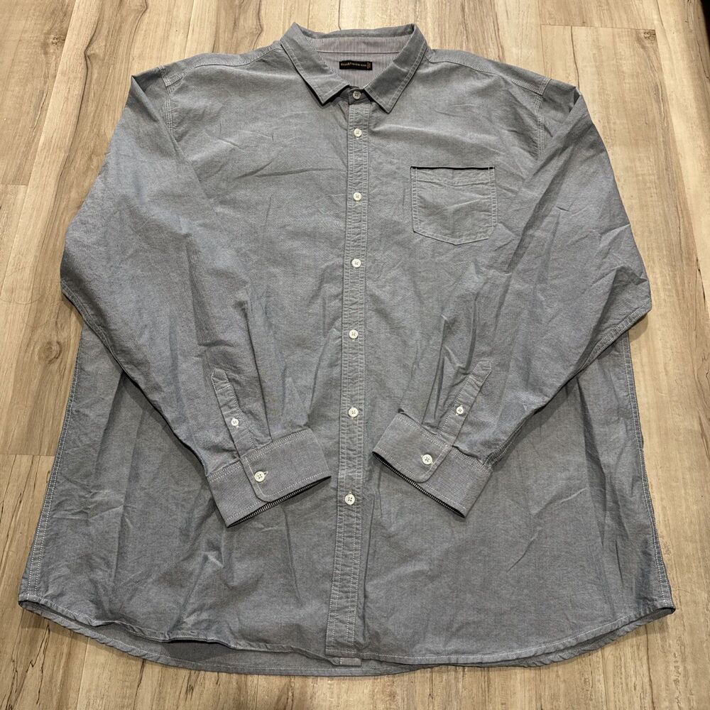 Ross&Freckle Men's Long Sleeve Button Up Reversible Cuff Shirt Sz XXXL - Picture 2 of 8